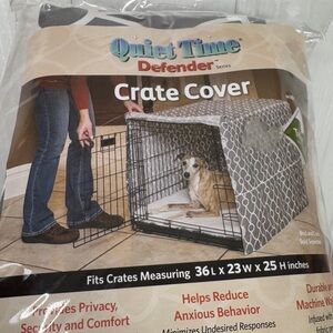 Quiet Time Defender Pet Dog Crate Cover Gray 36”x23”x25